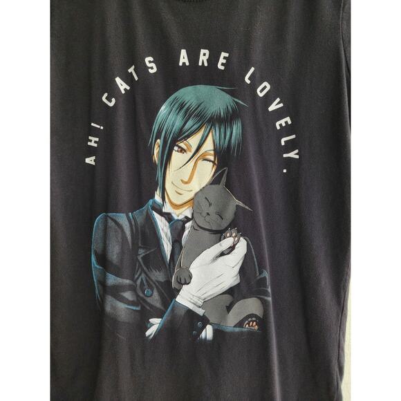 Black Butler Sebastian Cats Are Lovely Women’s Anime T-Shirt Sz Small - Picture 6 of 6